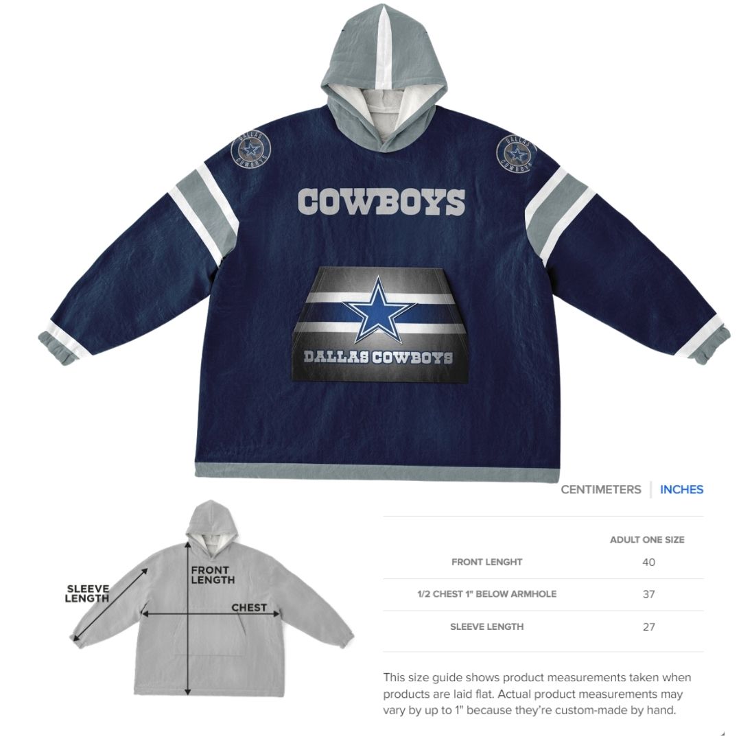 Dallas Cowboys Blue Football Cuddle Hoodie