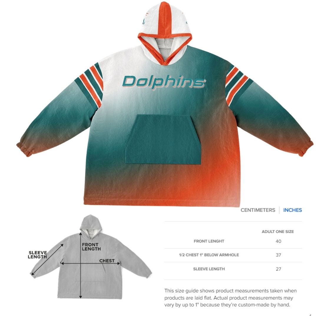 Miami Dolphins Sunshine Gradient Football Cuddle Hoodie