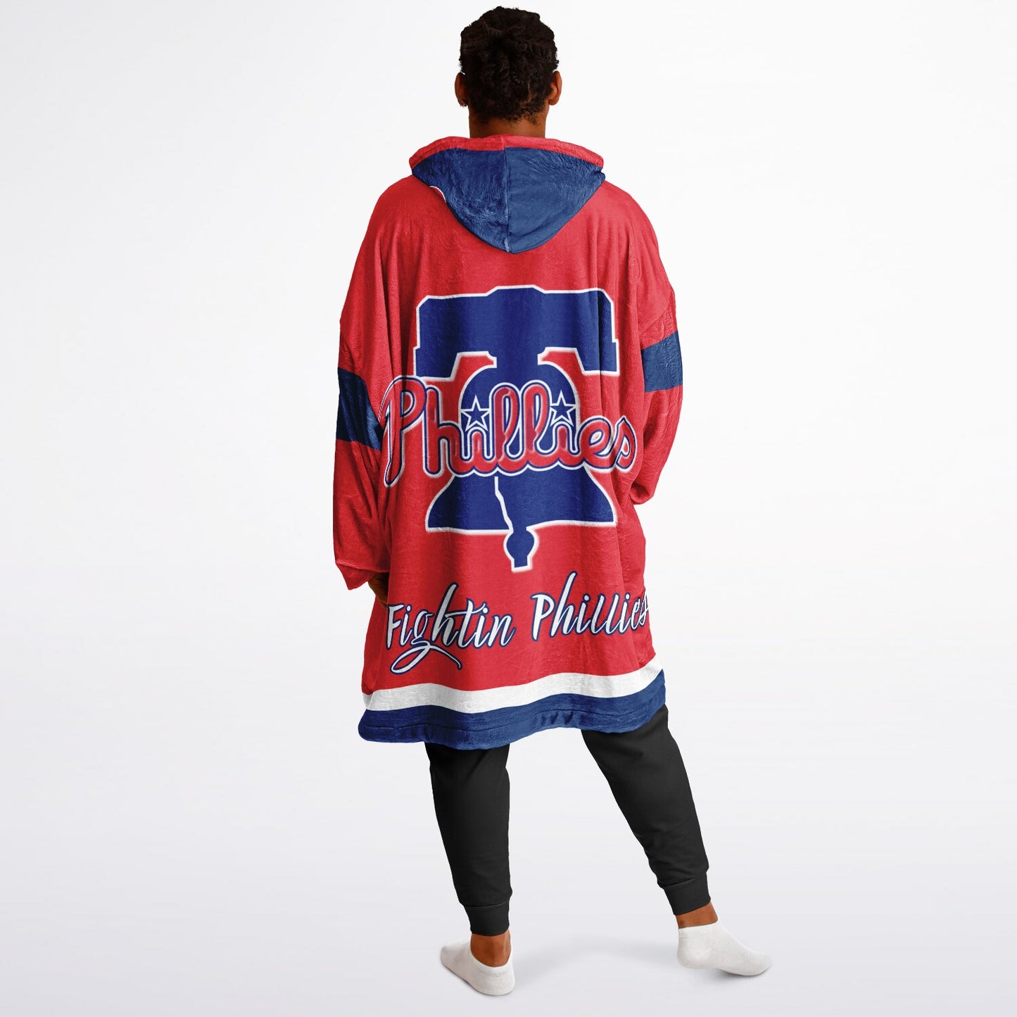 Phillies Red Cuddle Hoodie The Fightin Phillies Oversize Hooded Blanket Gift for Baseball Fans & Family