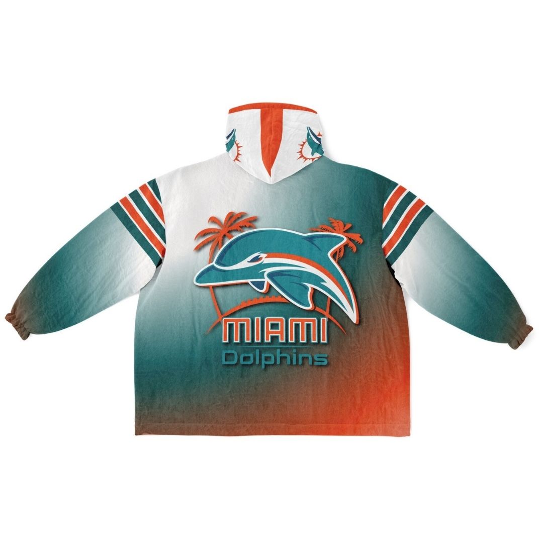 Miami Dolphins Sunshine Gradient Football Cuddle Hoodie