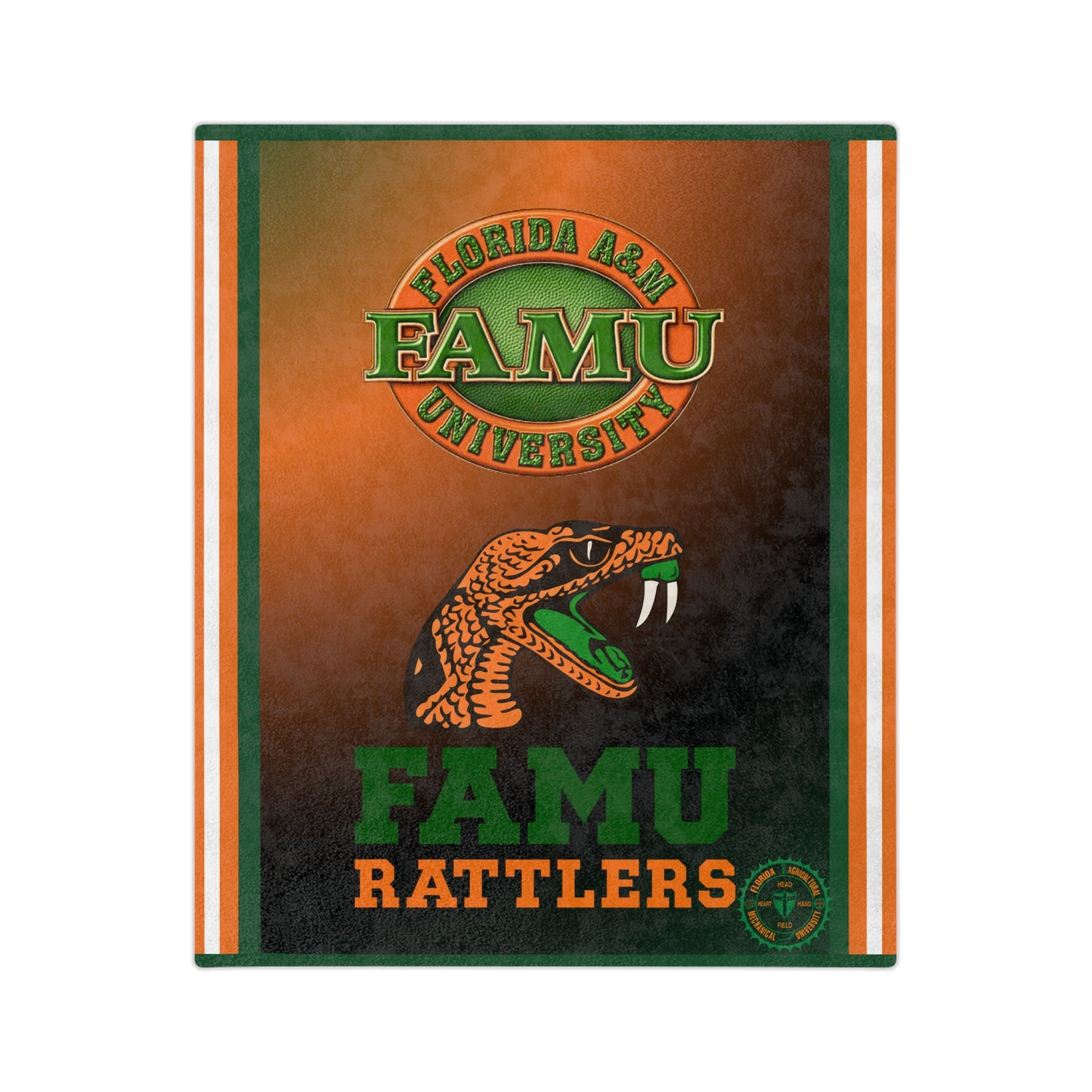 FAMU Rattlers Minky Blanket Perfect Back To School Gift Florida A&M Throw Blanket for Rattler Moms Indoor and Outdoor Cozy Comfort Gift