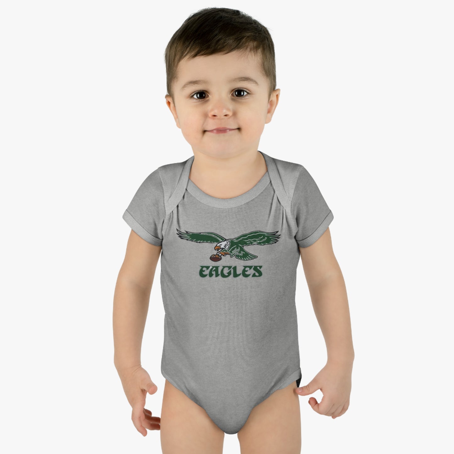 Infant Baby Rib Bodysuit Eagles Born A Fan Cutest New Fan Comfy Fit Super Soft Feel