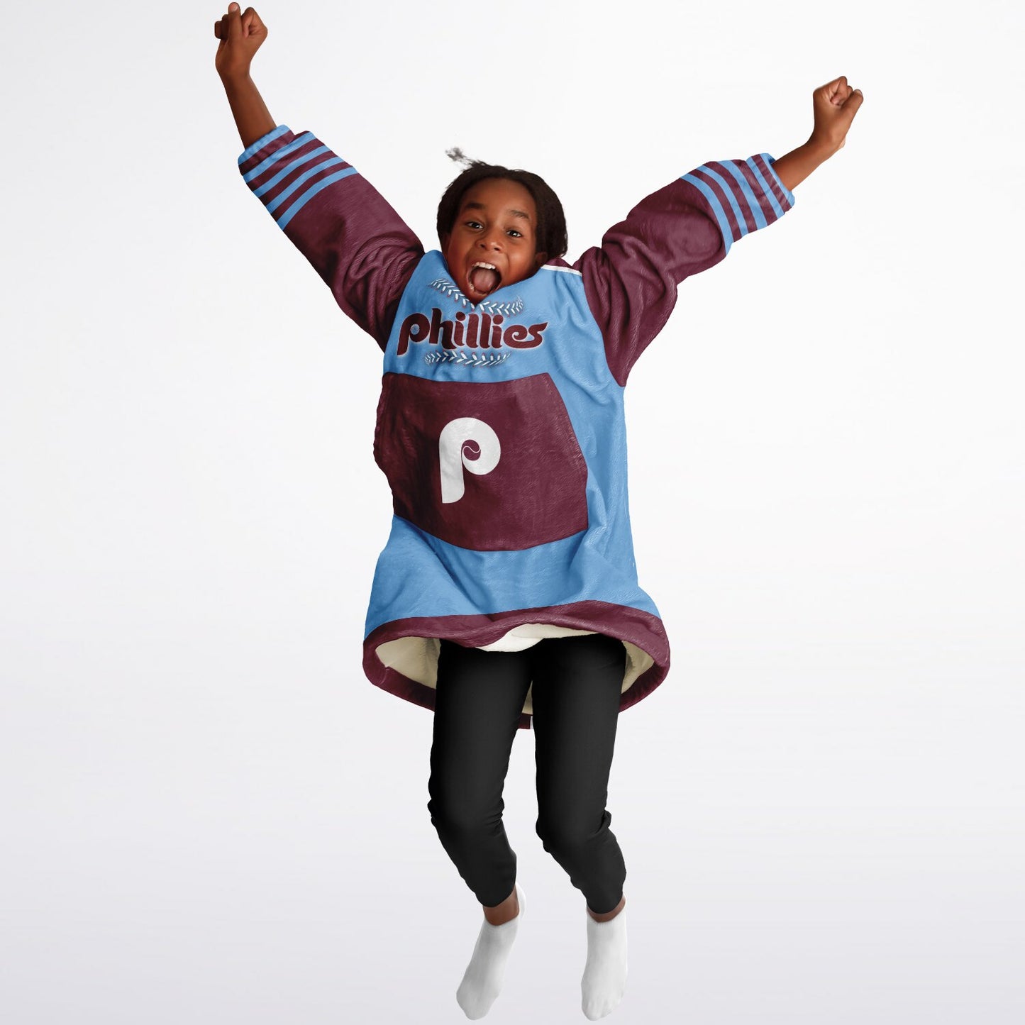 Youth Phillies Retro Light Blue Cuddle Hoodie Great Gift for Young Fans