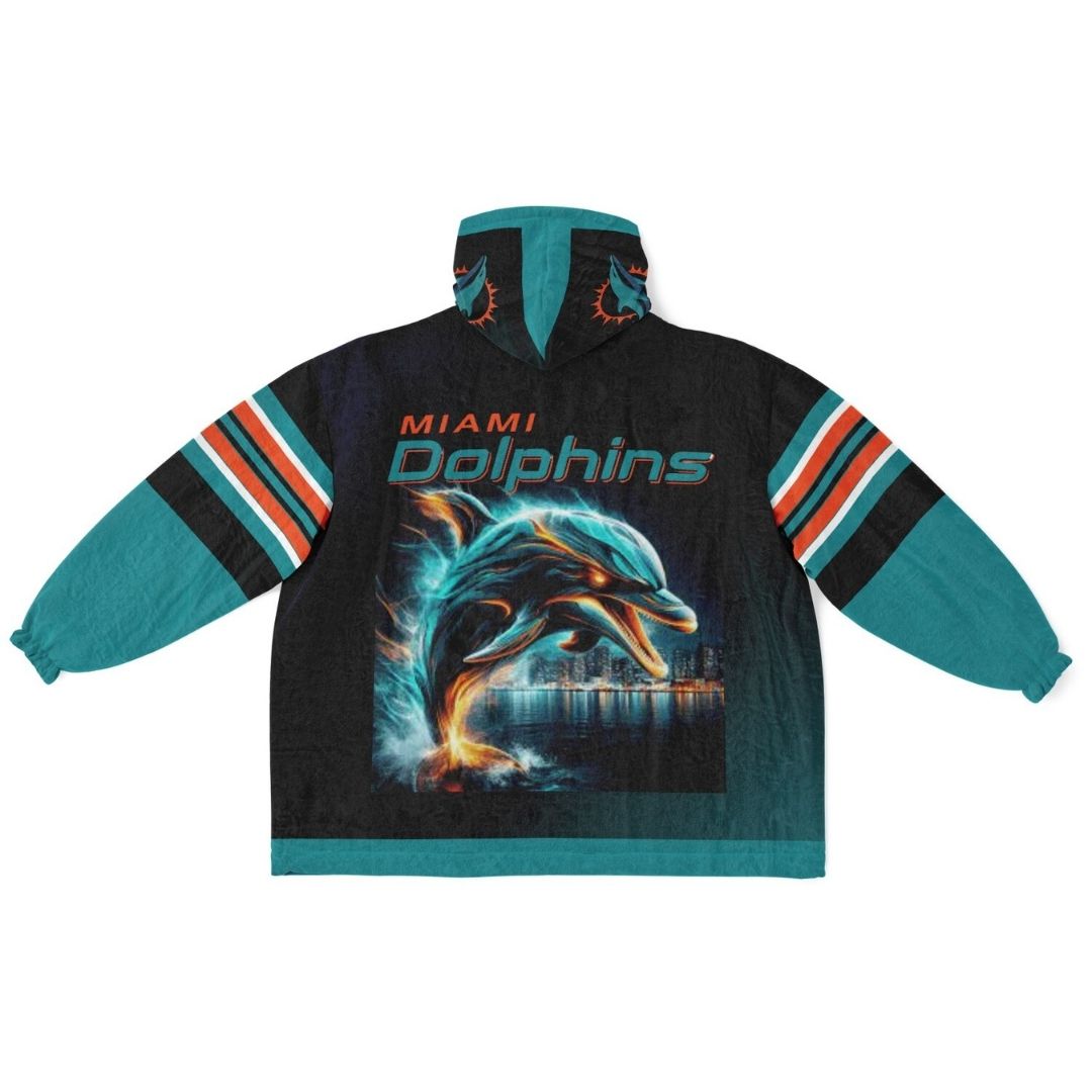 Miami Dolphins "Dramatic Blitz" Black Football Cuddle Hoodie