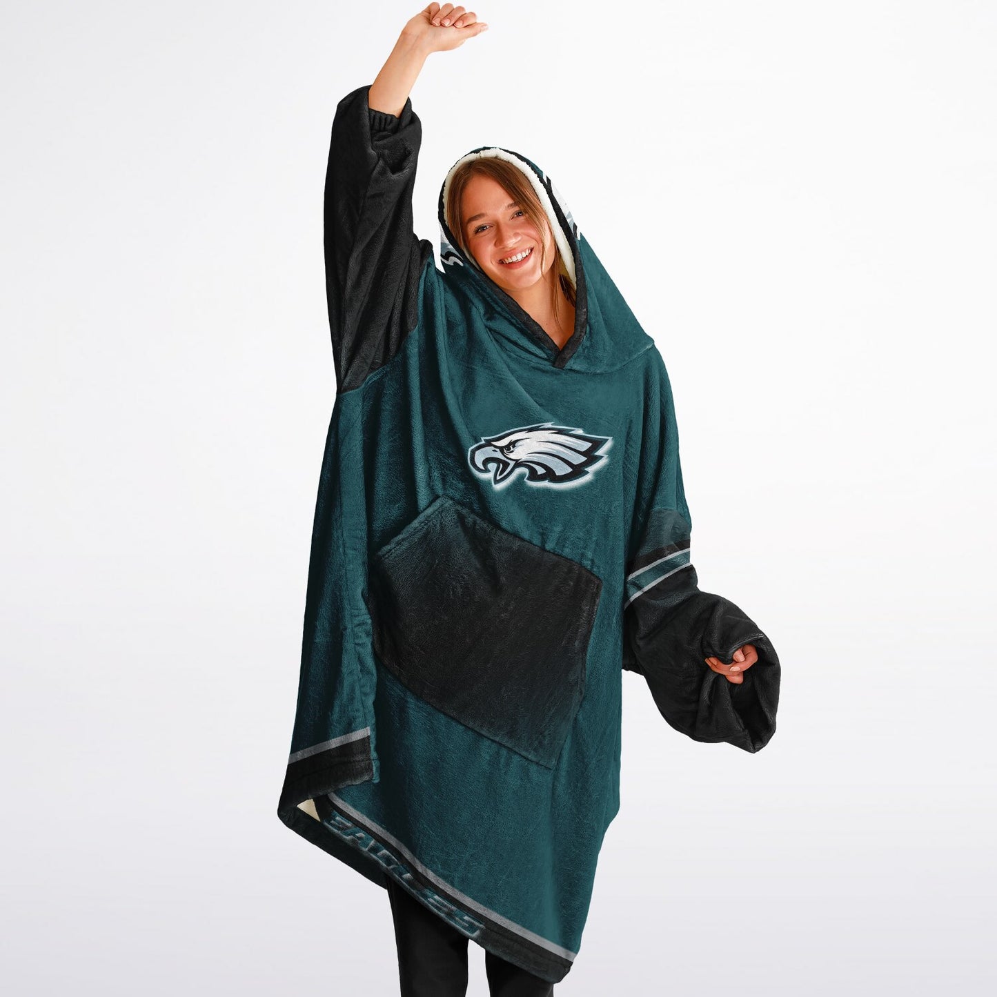 Philadelphia Eagles Victory Green Oversize Hooded Blanket