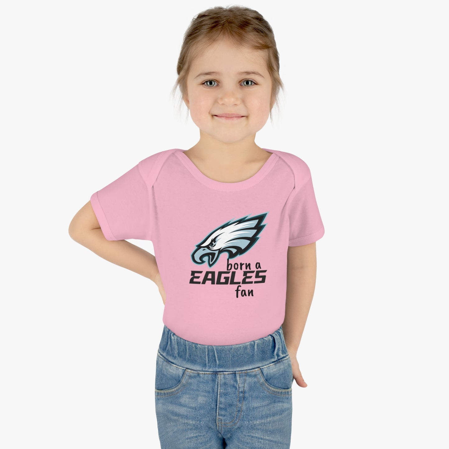 Infant Baby Rib Bodysuit Eagles Born A Fan Cutest New Fan Comfy Fit Super Soft Feel