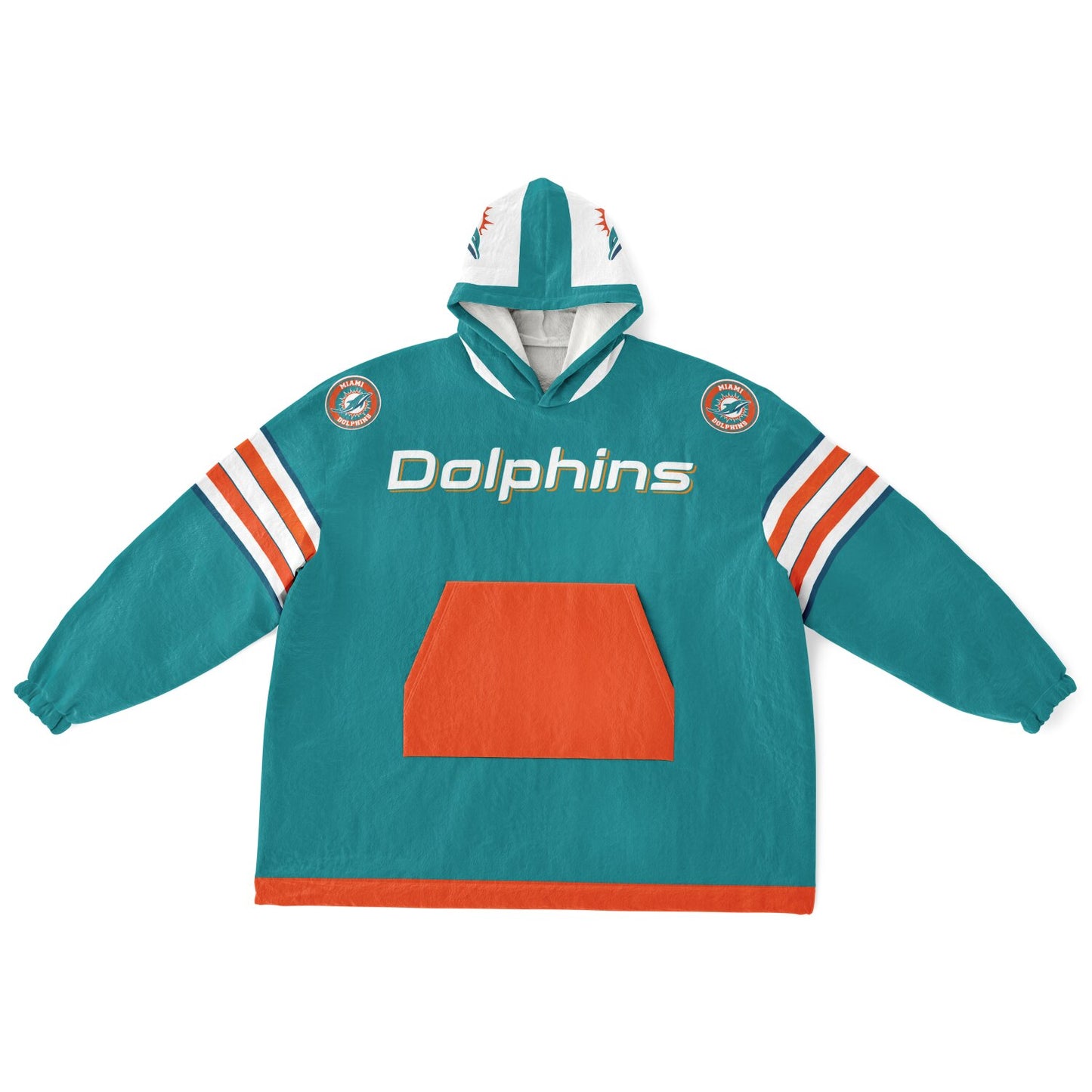 Miami Dolphins Aqua Football Cuddle Hoodie