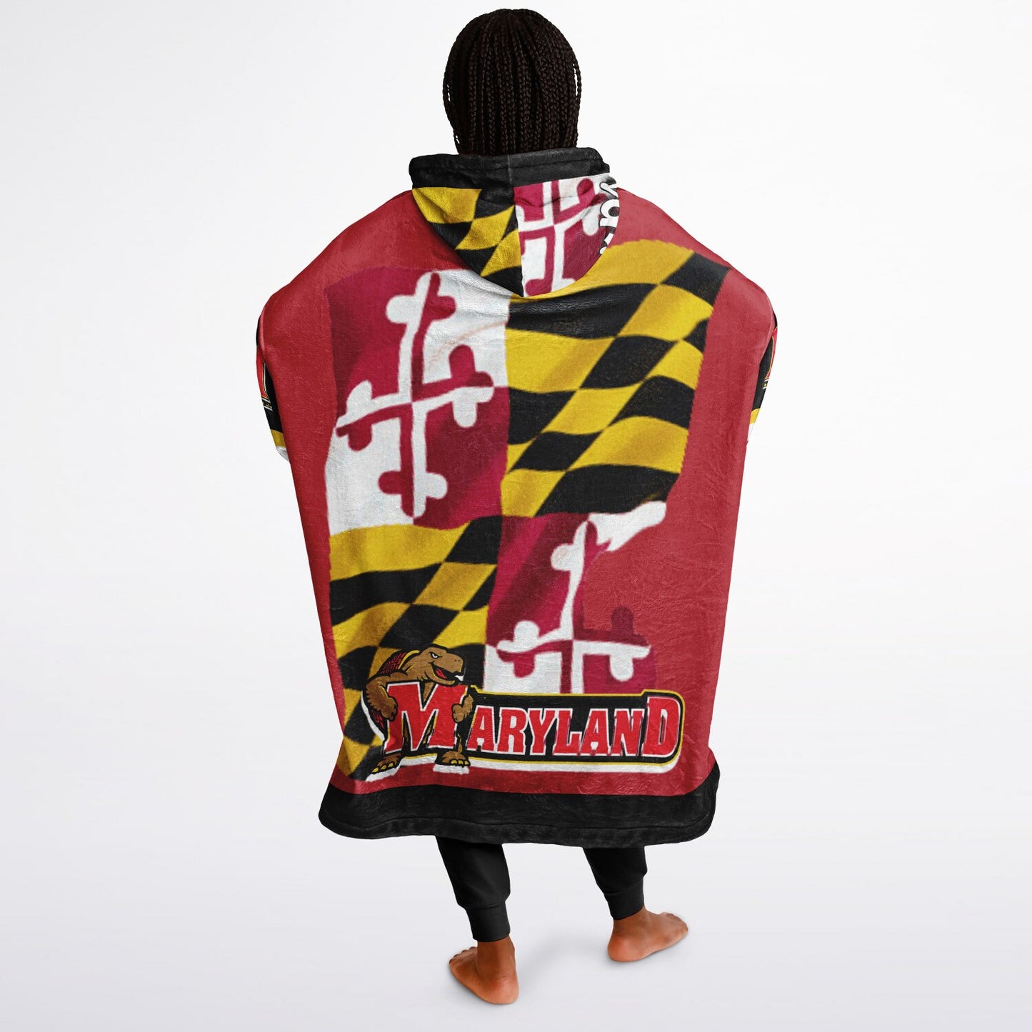 Maryland Terps Red Oversize Hooded Blanket Maryland Cuddle Hoodie Gift for Fans & Alumni