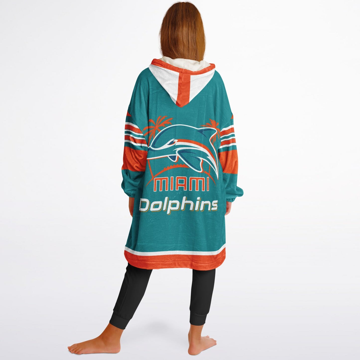 Youth Miami Dolphins Aqua Oversize Cuddle Hoodie Young Fan Gift From Fan