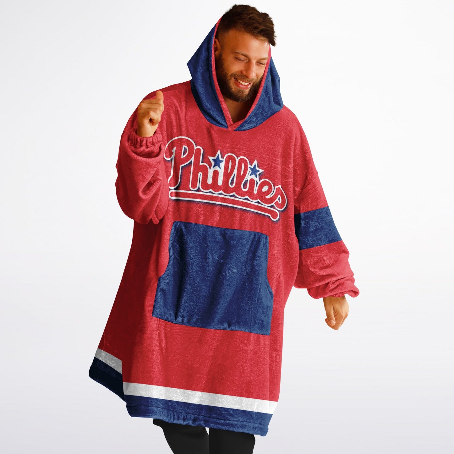 Phillies Red Cuddle Hoodie The Fightin Phillies Oversize Hooded Blanket Gift for Baseball Fans & Family