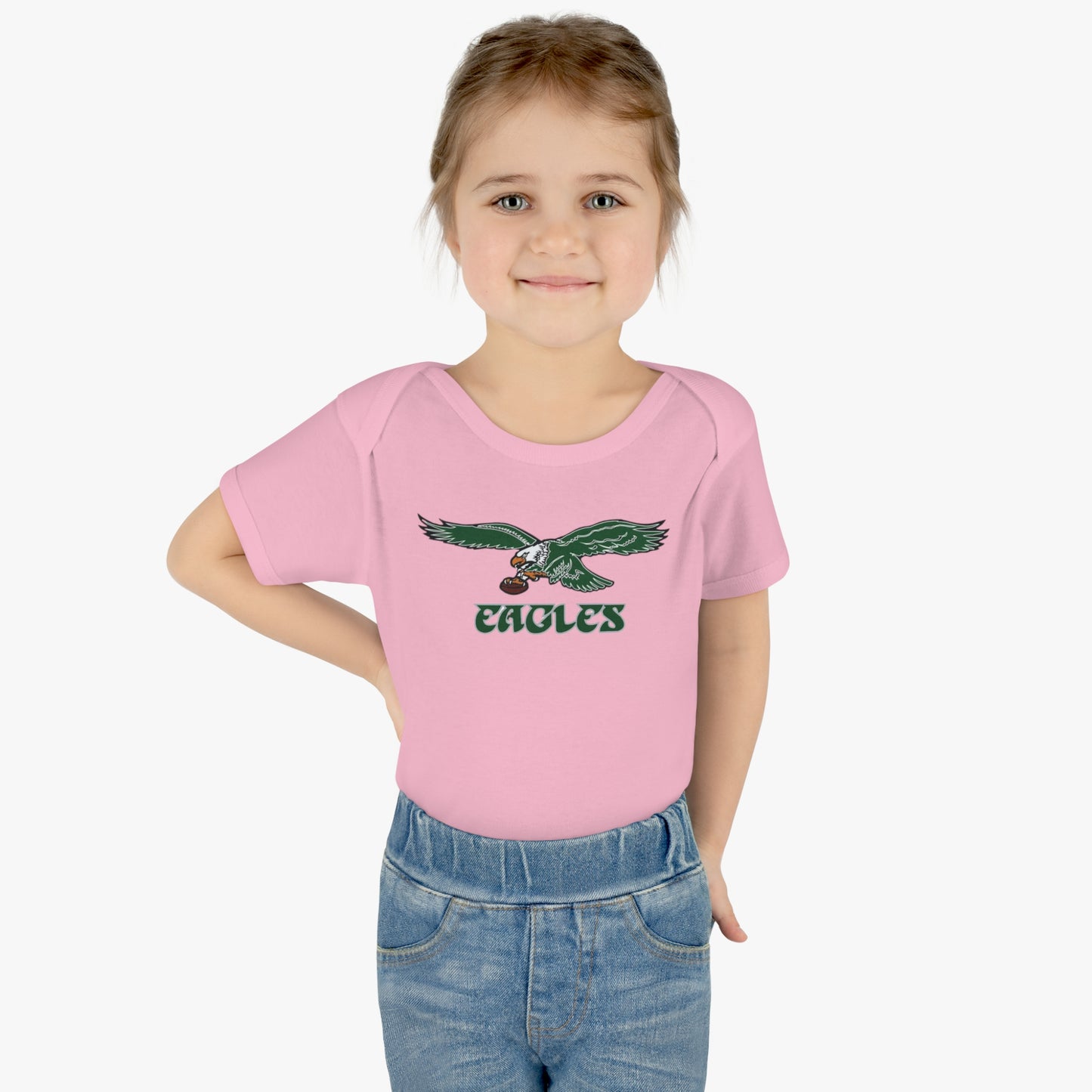 Infant Baby Rib Bodysuit Eagles Born A Fan Cutest New Fan Comfy Fit Super Soft Feel