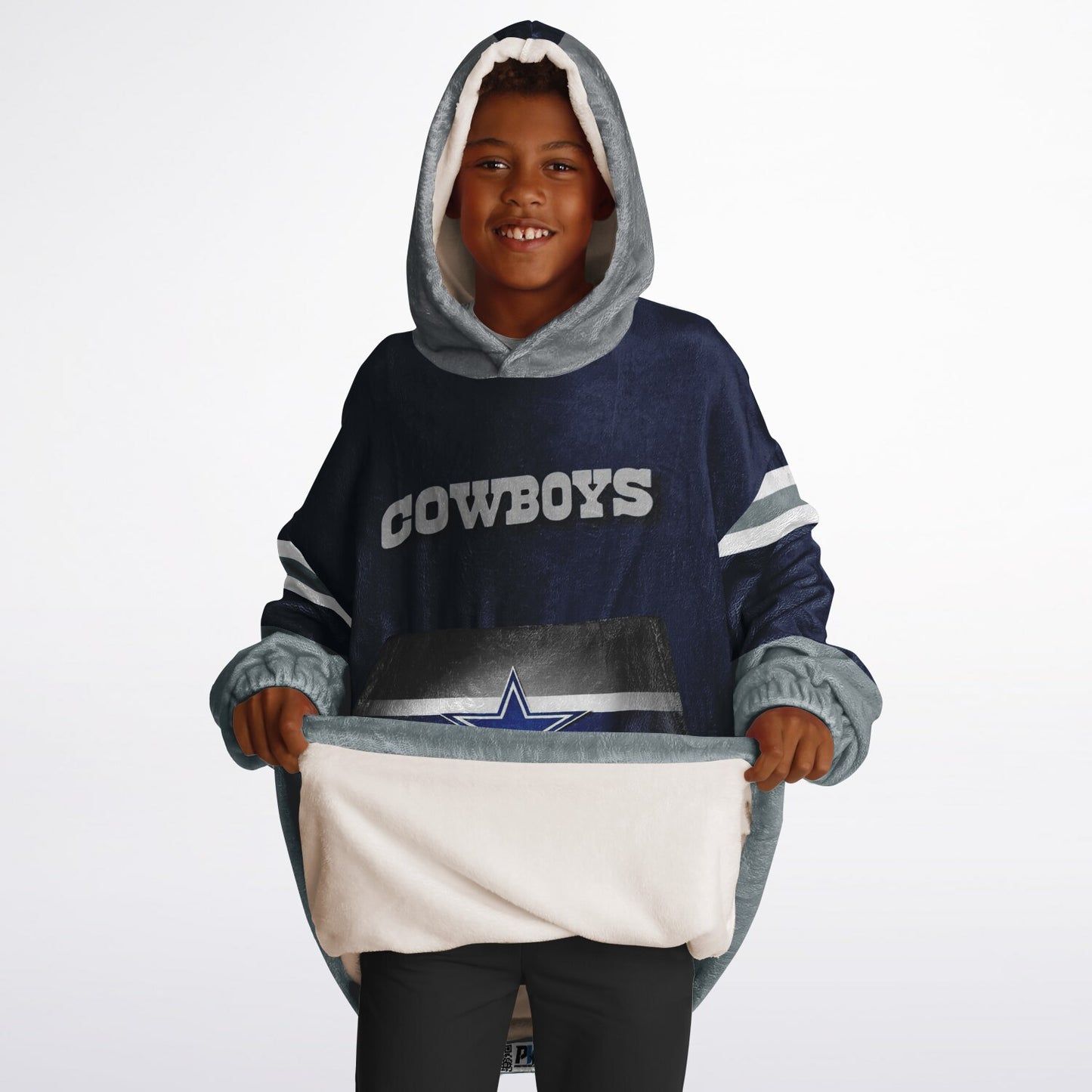 Youth Dallas Cowboys Blue Star Oversize Cuddle Hoodie Young Fan Gift From Fan