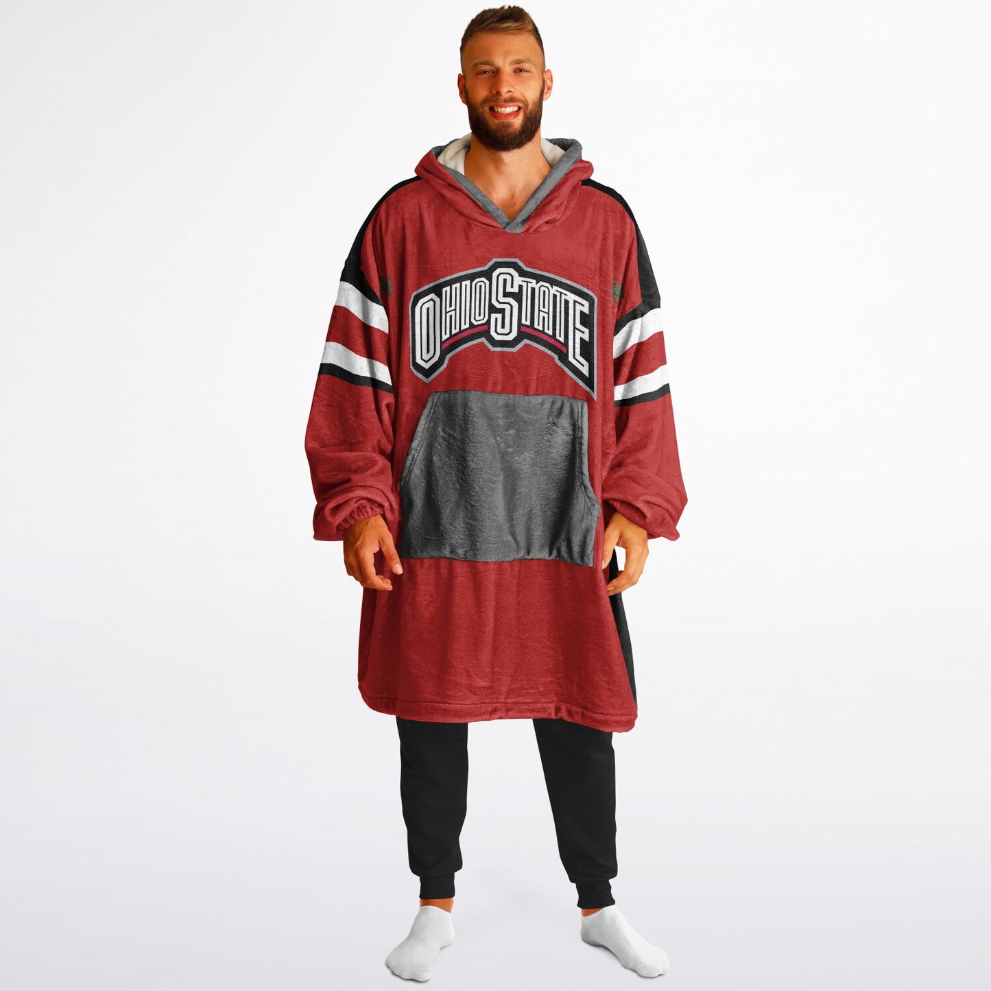 Ohio State Football Cuddle Hoodie Scarlet & Grey