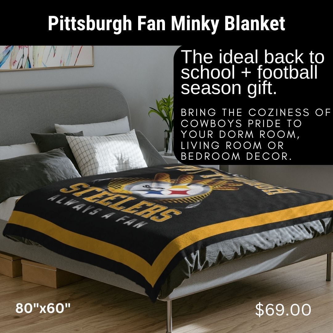 Steelers Blanket Pittsburgh Football Gift Throw Blanket Fan Inspired Soft Blanket for the Family Gift Football Mom Football Dad Steelers Fans Gift