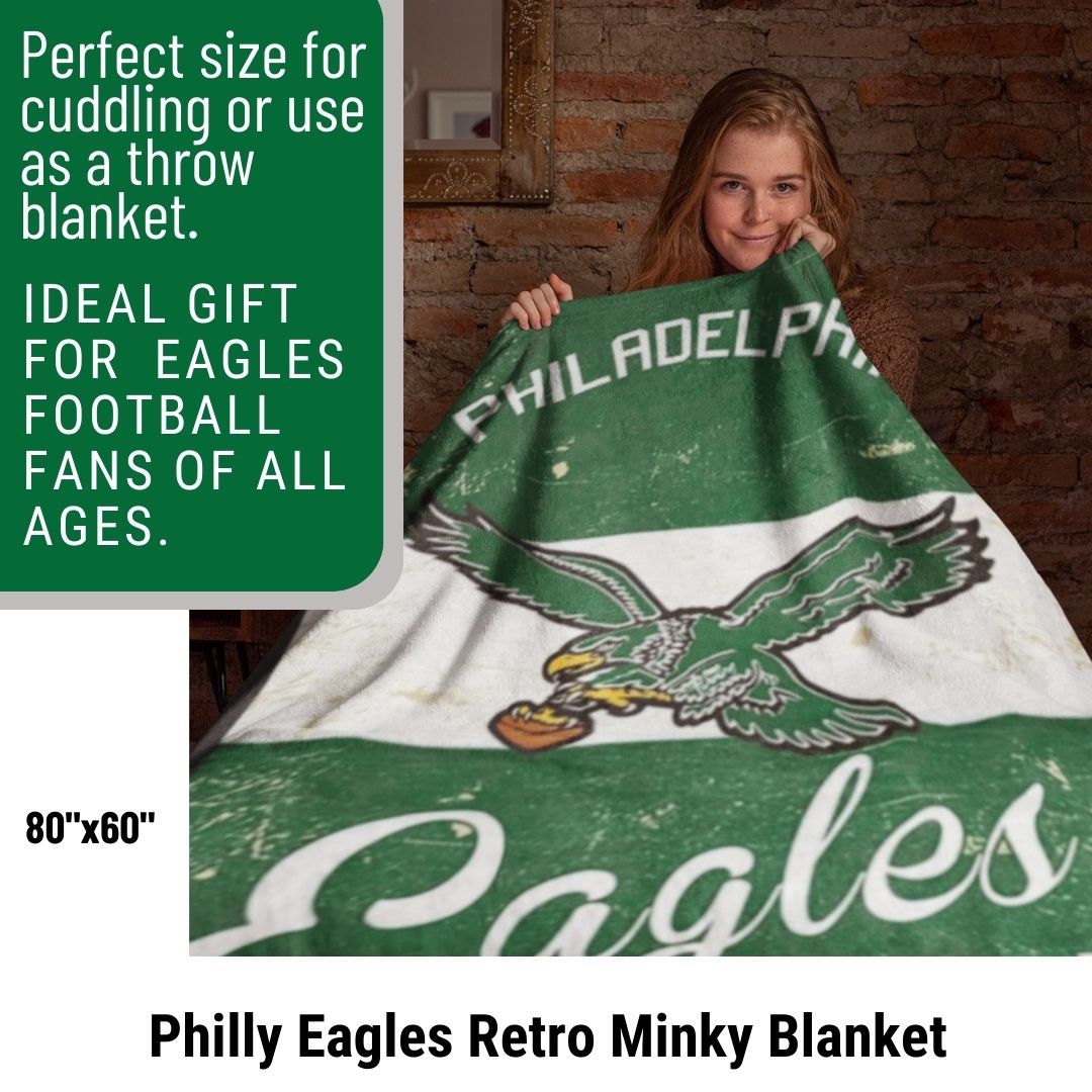 Eagles Throwback Soft Blanket A Great Birthday Gift for Philly Football Fans Throw Blanket to Watch Eagles Games Sports Home Decor