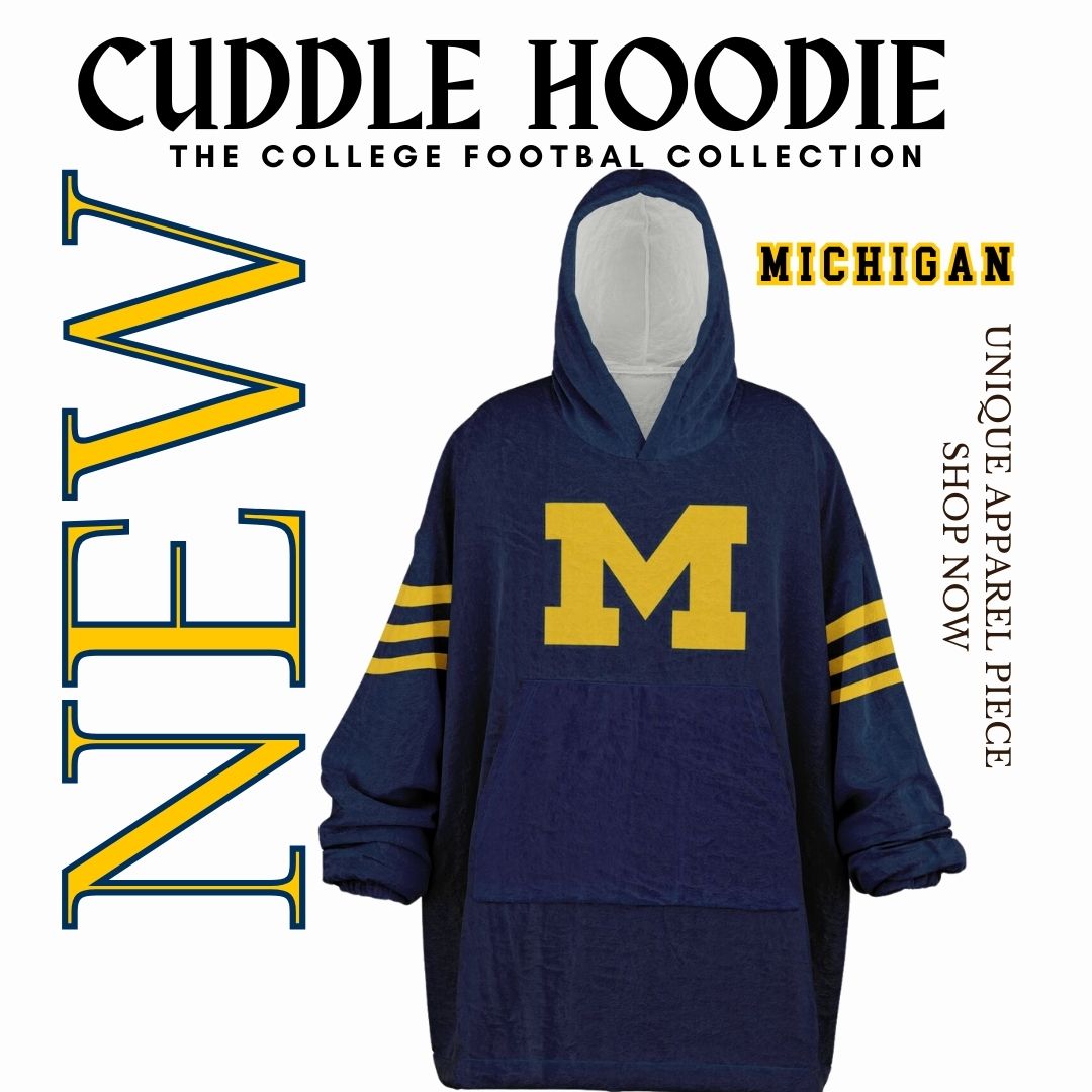 Classic Michigan Football Cuddle Hoodie Blue & Maize