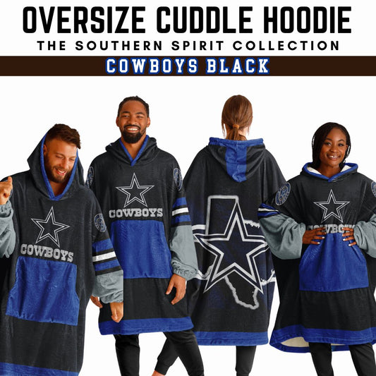 Dallas Cowboys "Dramatic Blitz" Black Football Cuddle Hoodie