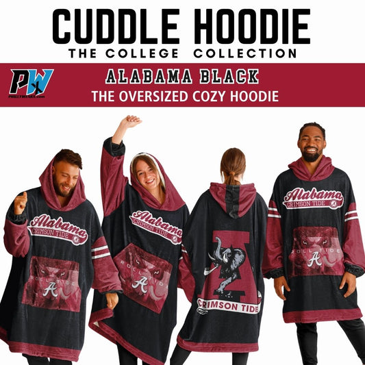 Alabama Crimson Tide Black Cuddle Hoodie Alabama "Big Al" Oversized Hoodie Gift for Fans