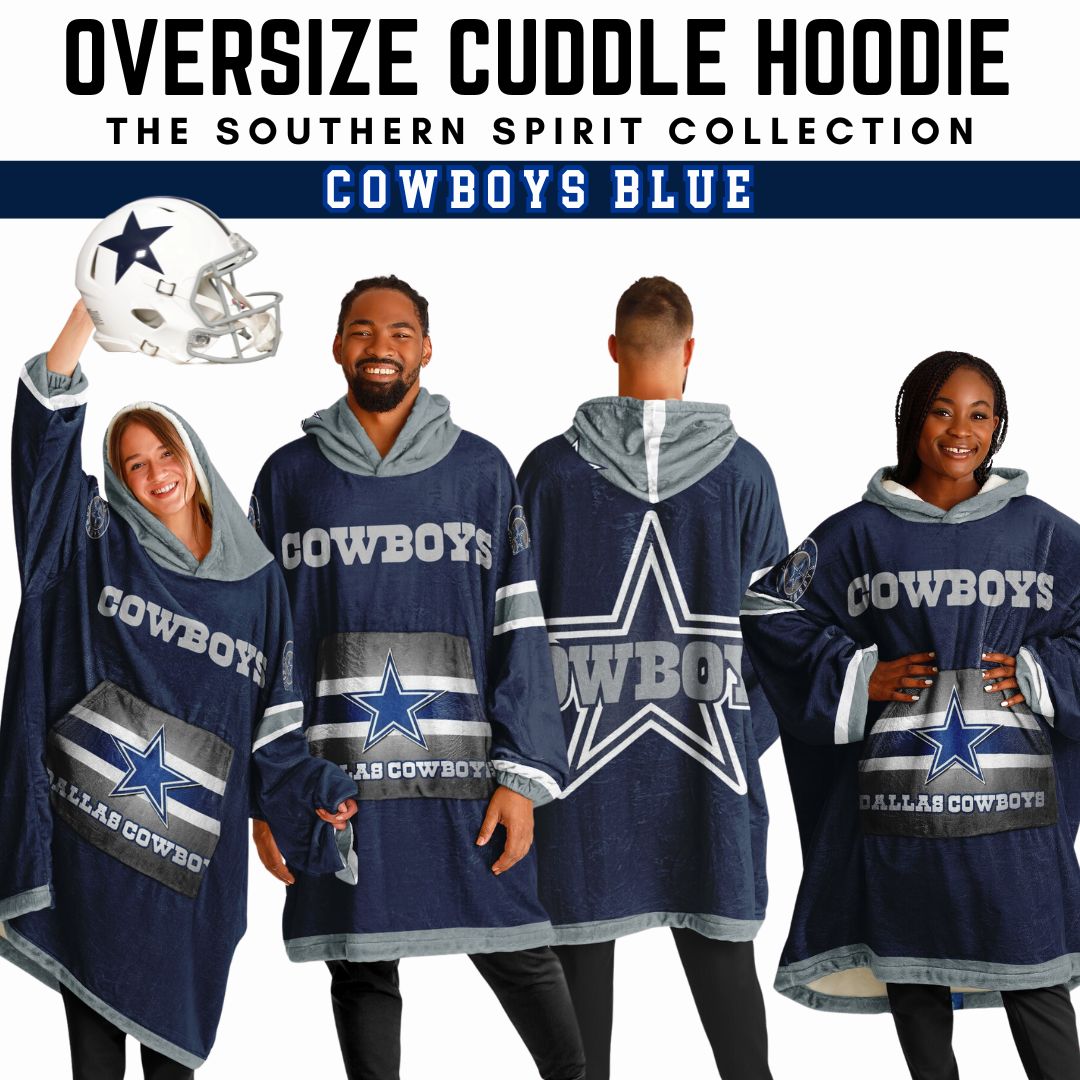 Dallas Cowboys Blue Football Cuddle Hoodie