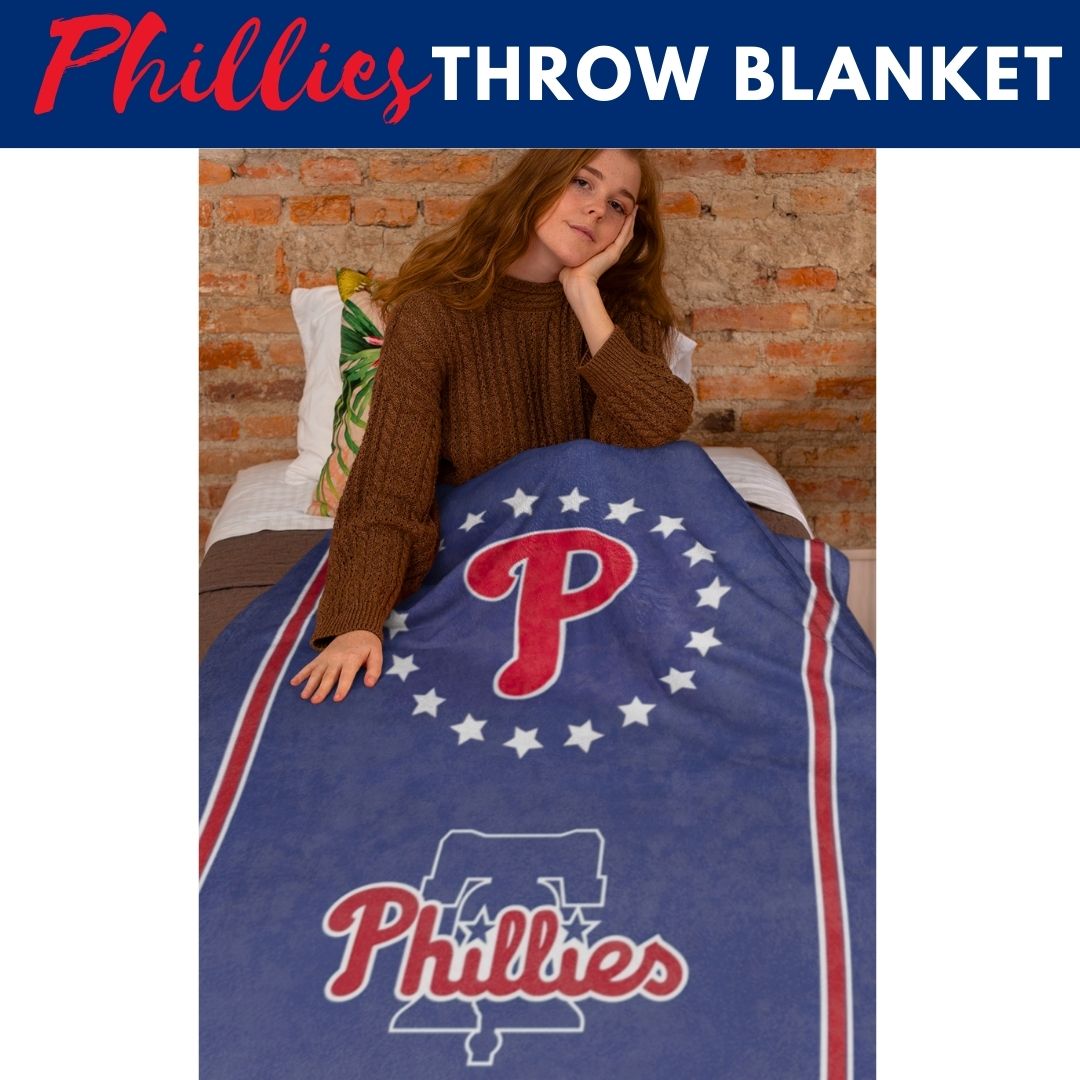 Blanket Phillies Throw Blanket Philly Baseball Fan Gift Baseball Throw Blanket for Children, Students Dad Mom Sports Home Décor