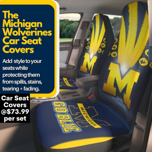 Car Seat Covers Michigan "Go Blue" seat covers, college car seat covers, gift for college student, college alumni gift. car accessories gift