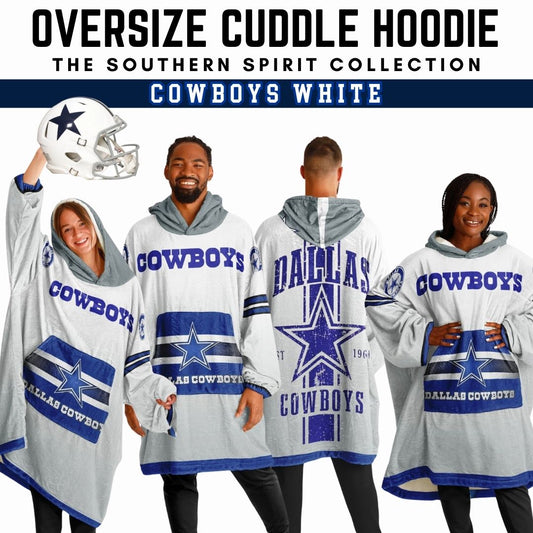 Dallas Cowboys White Football Cozy Cuddle Hoodie