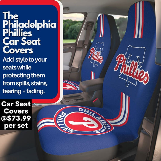 Car Seat Covers Phillies Car Seat Protectors Retro Blue Vehicle Seat Covers Philly Baseball Fan Gift Car Accessories Gift Philly Fan Gift