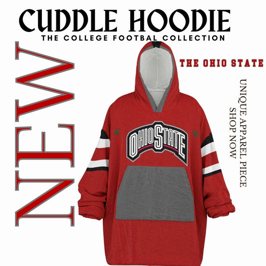 Ohio State Football Cuddle Hoodie Scarlet & Grey