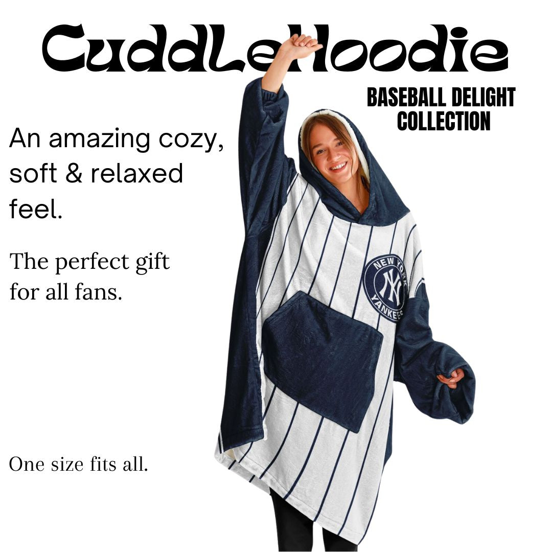 NY Yankees Pinstripe Oversize Cuddle Hoodie