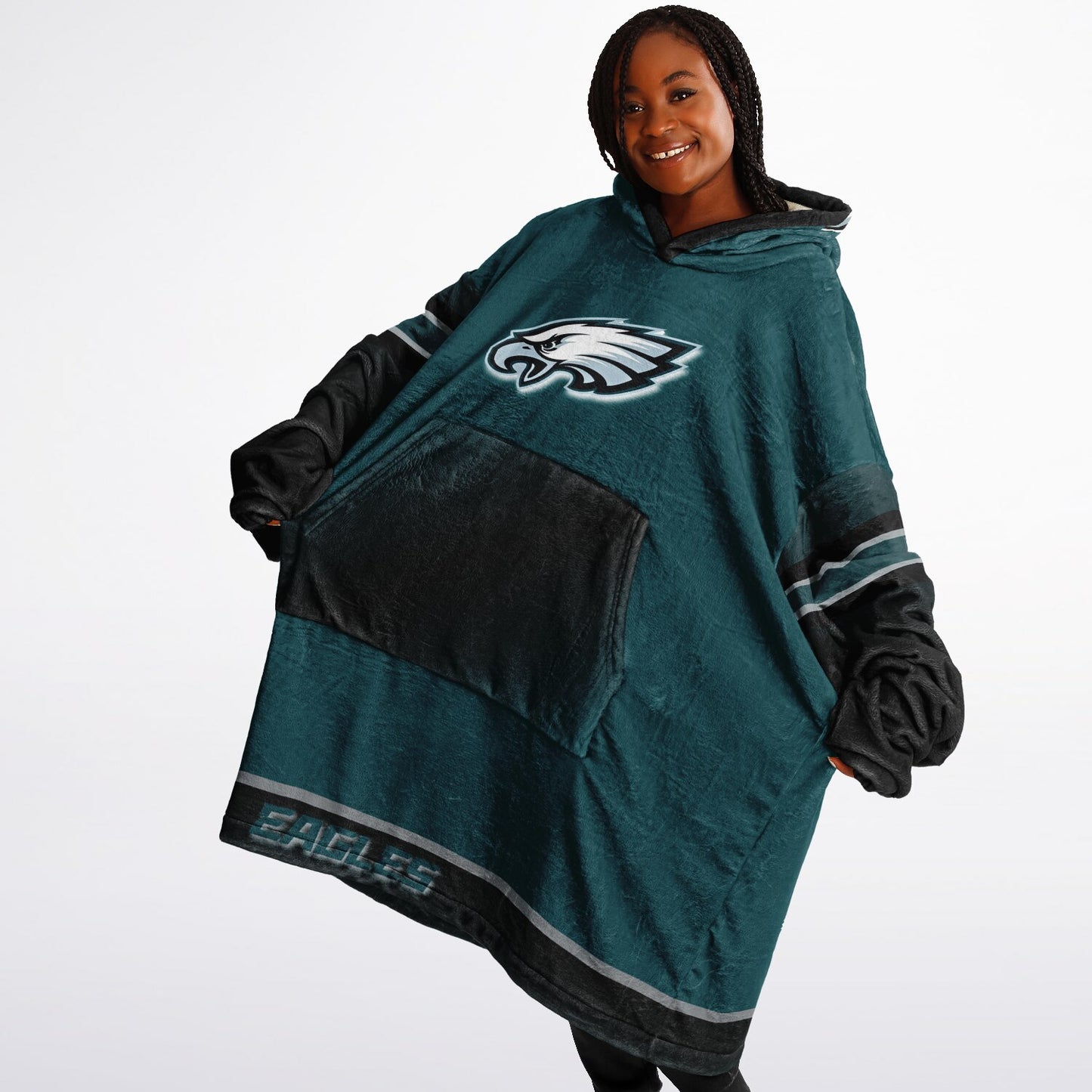 Philadelphia Eagles Victory Green Oversize Hooded Blanket