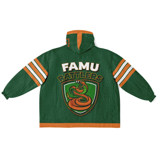 FAMU Green Cuddle Hoodie  FAMU Rattlers Oversize Hooded Blanket Gift forAlumni,  Fans & Family