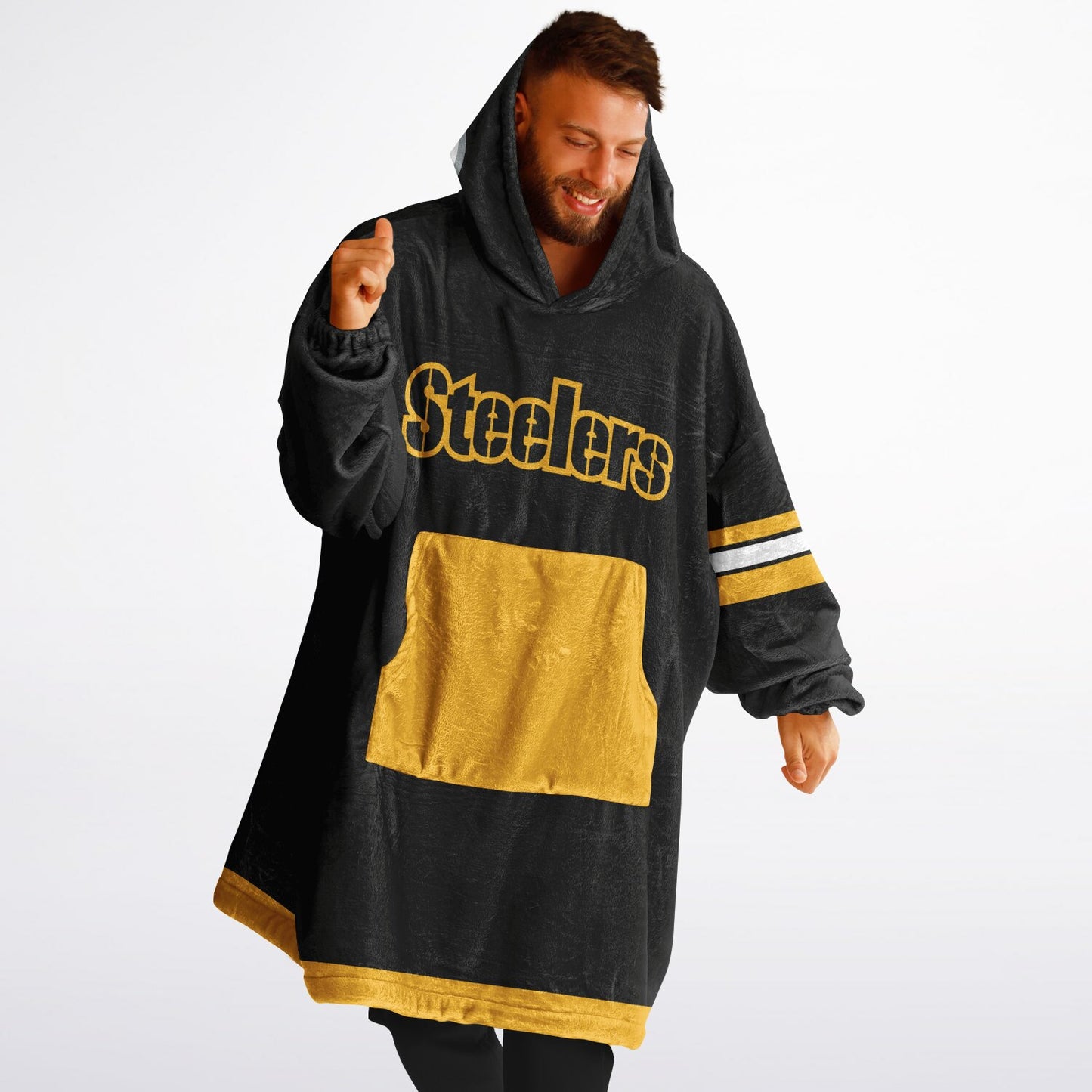 Steelers "PITTSBURGH" Oversize Cuddle Hoodie Yellow Pocket