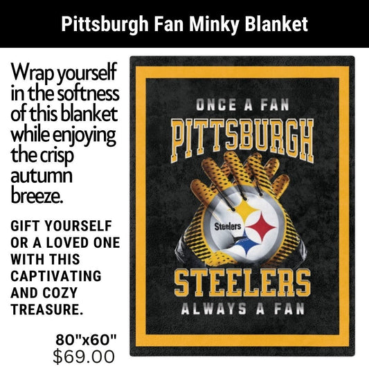 Steelers Blanket Pittsburgh Football Gift Throw Blanket Fan Inspired Soft Blanket for the Family Gift Football Mom Football Dad Steelers Fans Gift