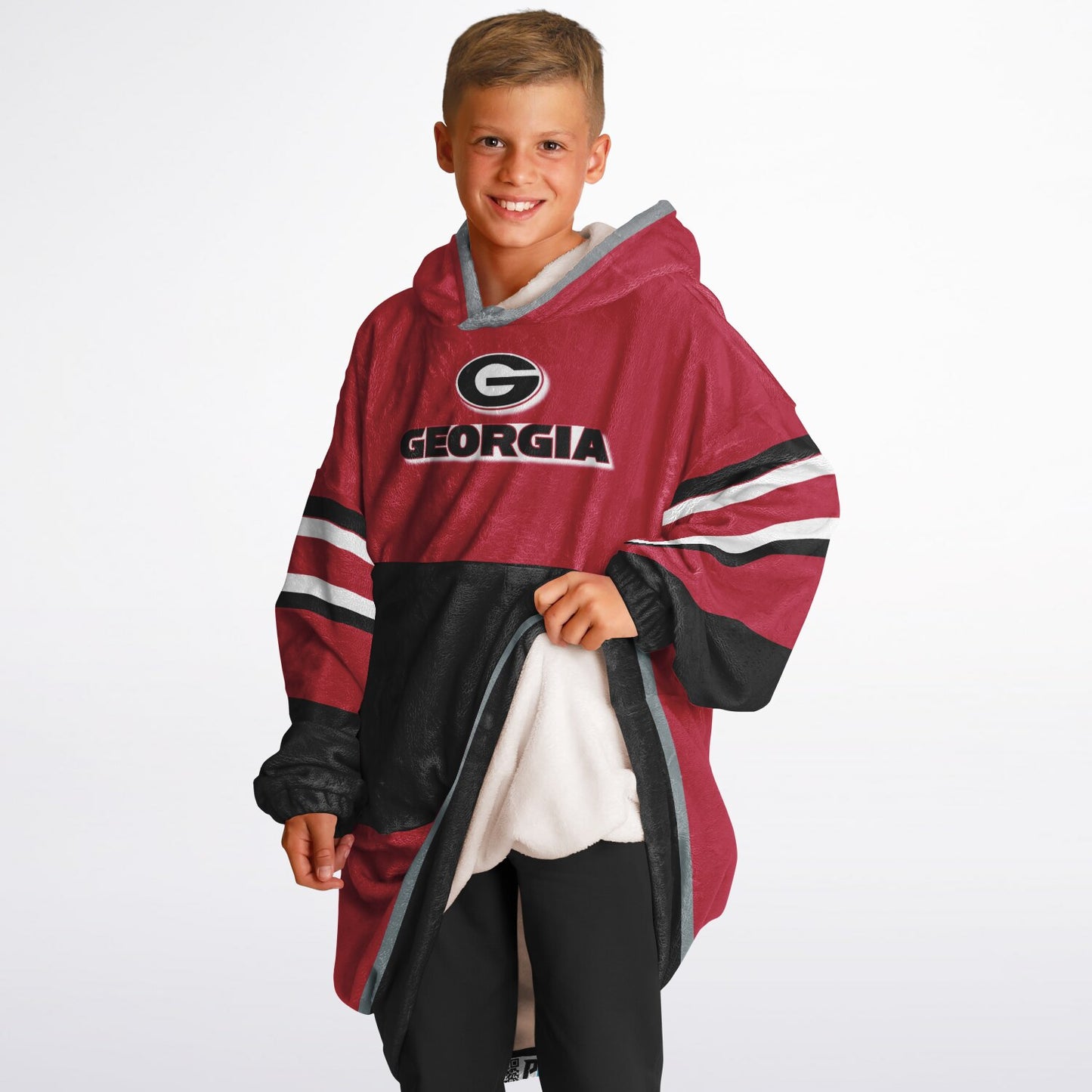 Youth Georgia Bulldogs Red Oversize Cuddle Hoodie  Young Fan Gift From Alumni