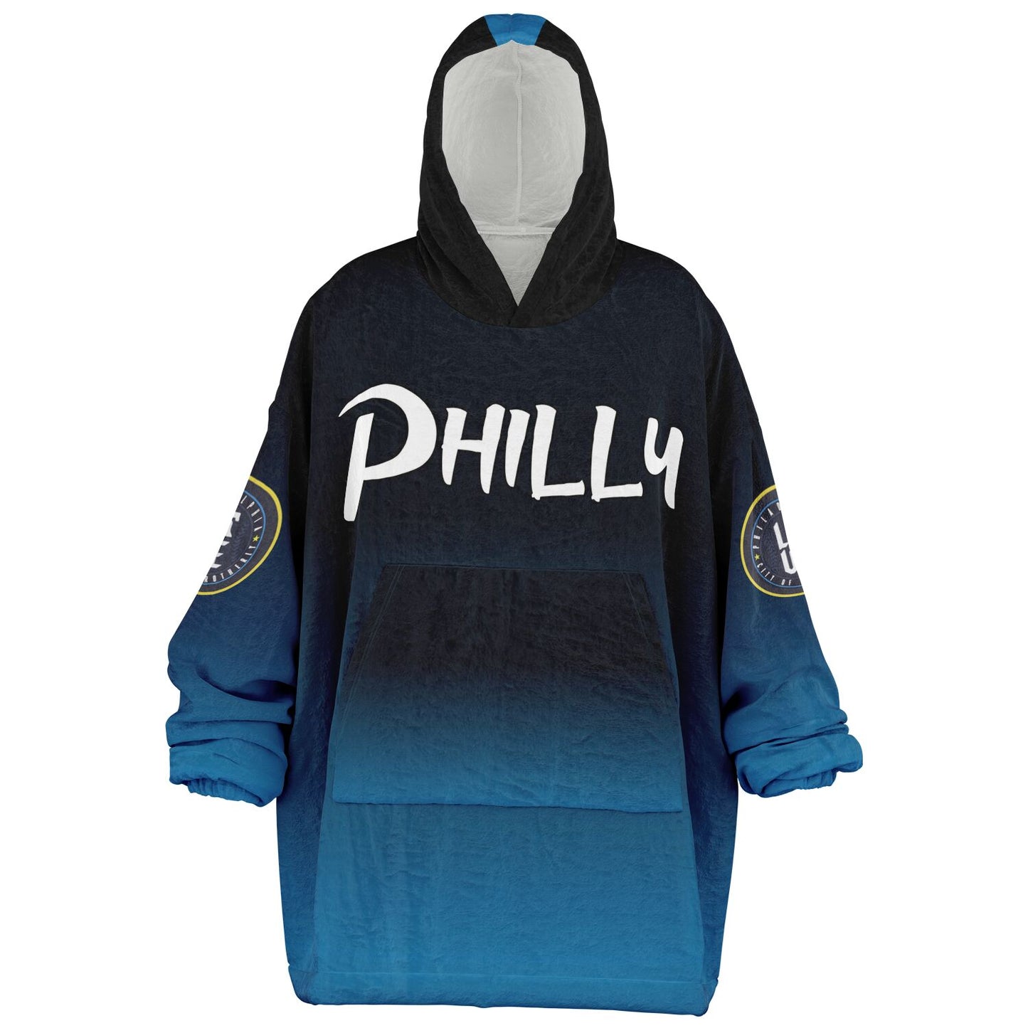 Phillies City Connect Look Hoodie Cuddle Hoodie Black & Blue Phillies Gradient Hoodie Philly Baseball Cuddle Hoodie Fan Gift for Her Gift for Him Philly Baseball Fan Gift