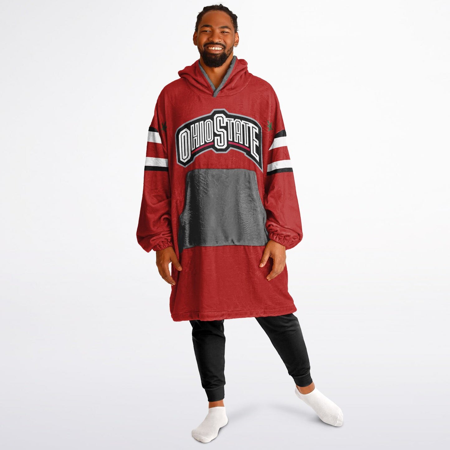 Ohio State Football Cuddle Hoodie Scarlet & Grey