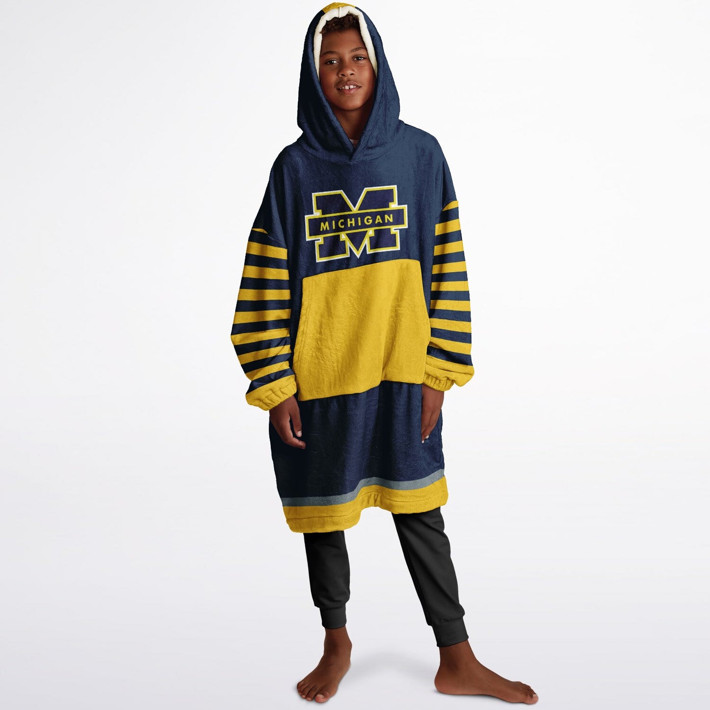 Youth Michigan Blue & Maize Oversize Cuddle Hoodie