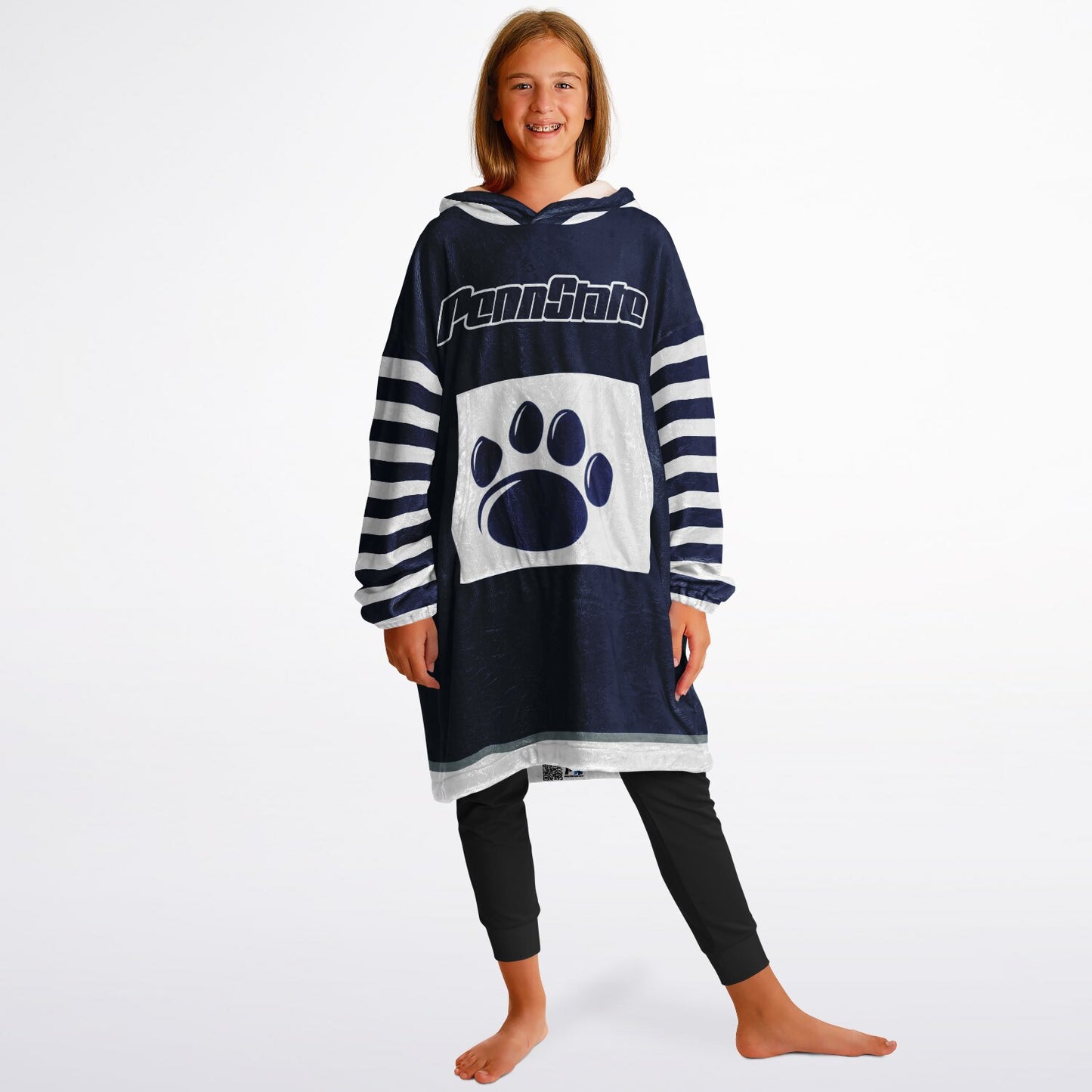 Youth Penn St. Blue & White Oversize Cuddle Hoodie