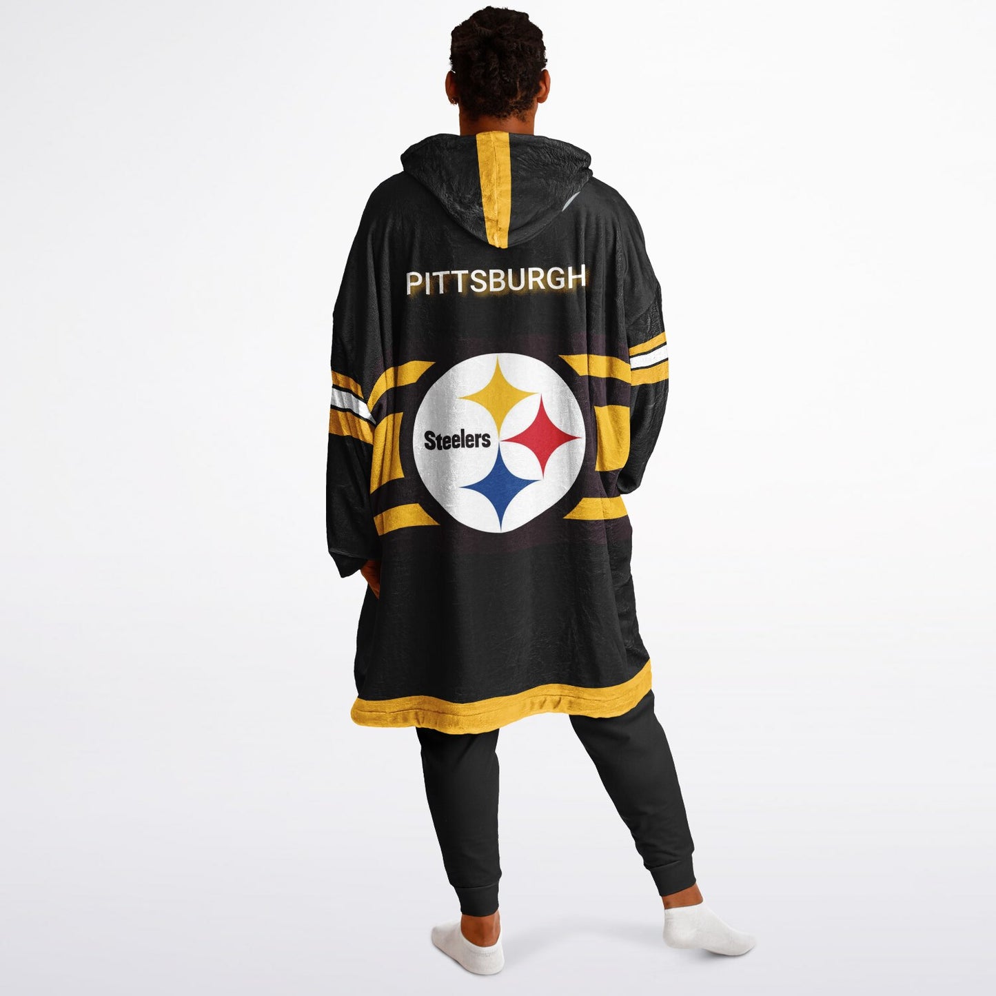 Steelers "PITTSBURGH" Oversize Cuddle Hoodie Yellow Pocket