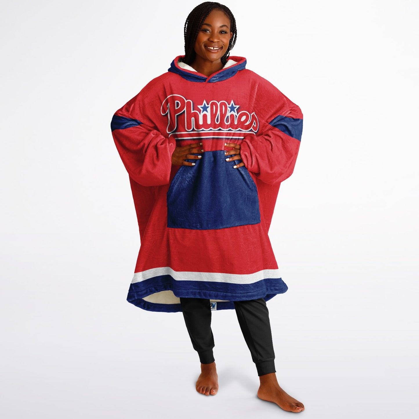 Phillies Red Cuddle Hoodie The Fightin Phillies Oversize Hooded Blanket Gift for Baseball Fans & Family