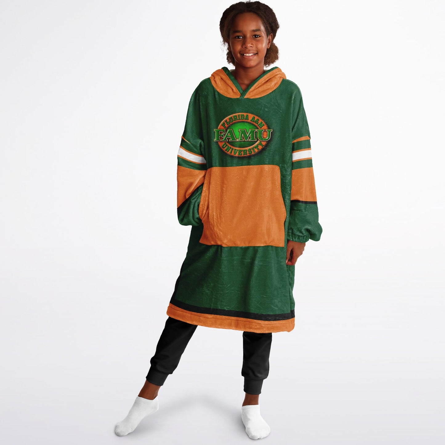 Youth FAMU Rattlers Green Oversize Cuddle Hoodie Young Fan Gift From Alumni