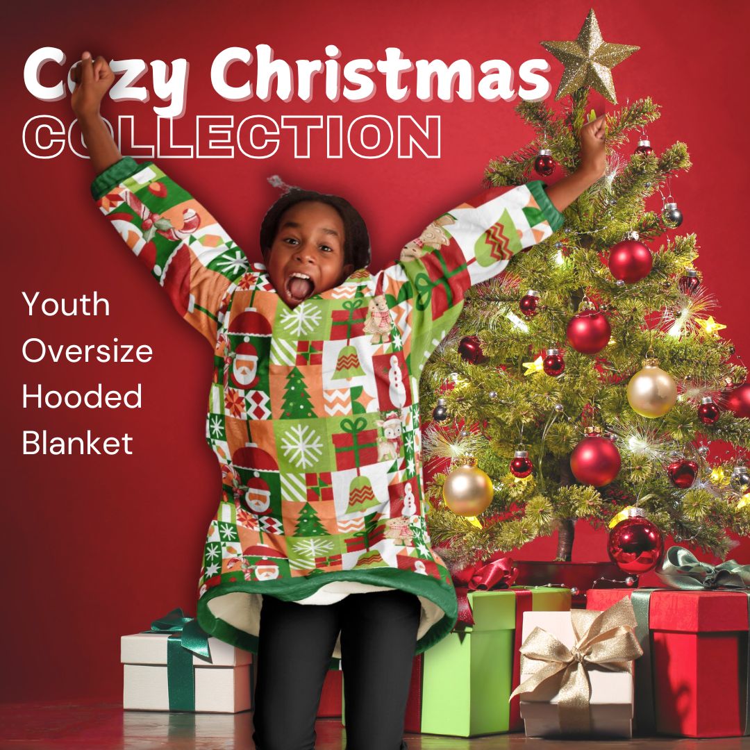 Youth Festive Holiday Christmas Santa Snowman Fun Patchwork Fun SnuggleFit Mini