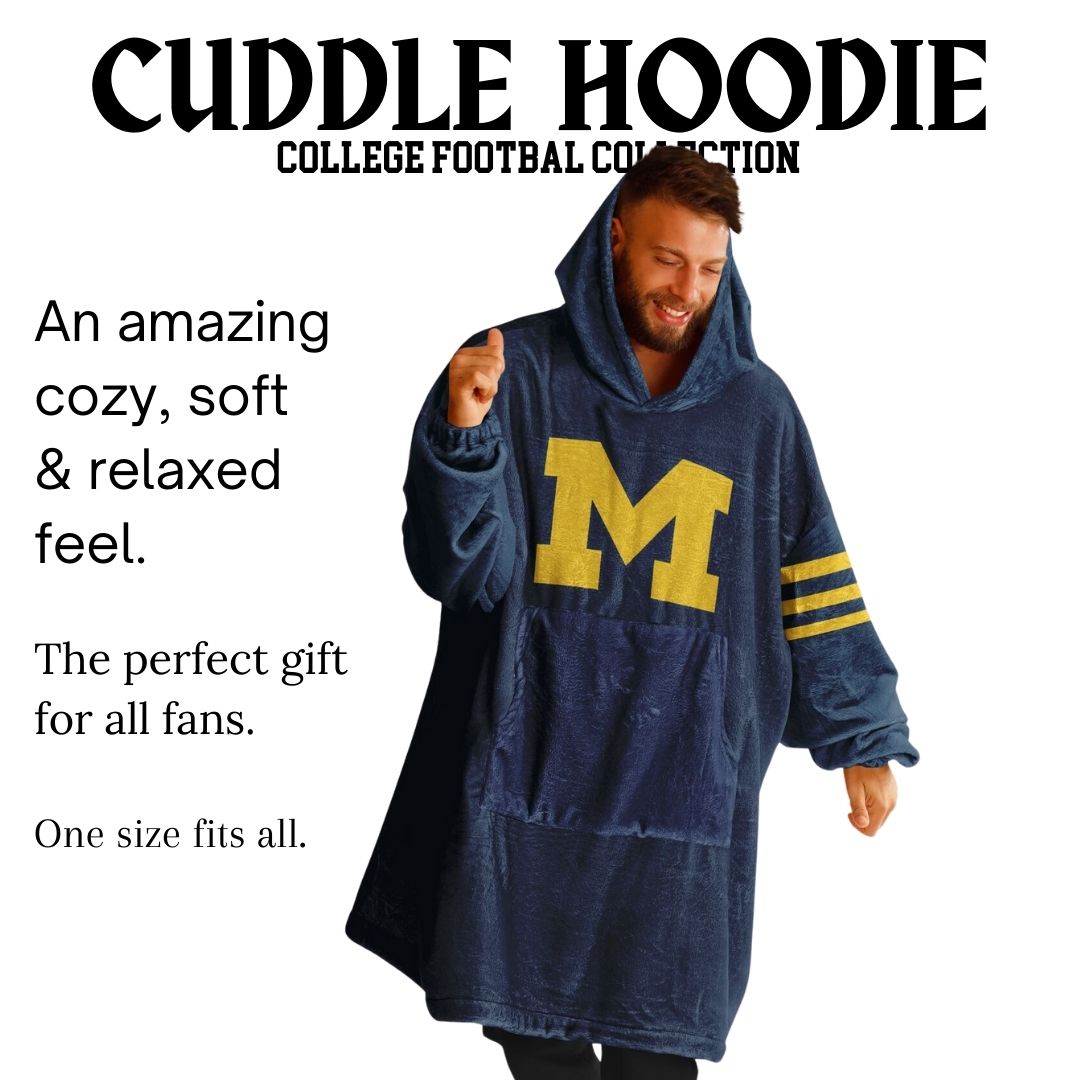 Classic Michigan Football Cuddle Hoodie Blue & Maize