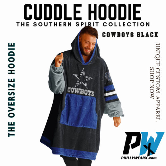 Dallas Cowboys "Dramatic Blitz" Black Football Cuddle Hoodie