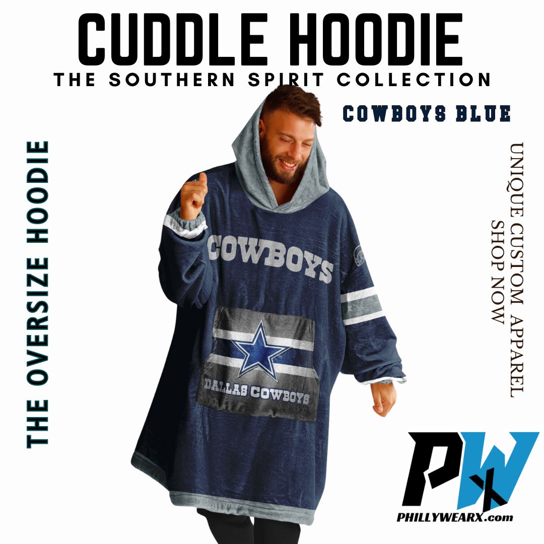 Dallas Cowboys Blue Football Cuddle Hoodie