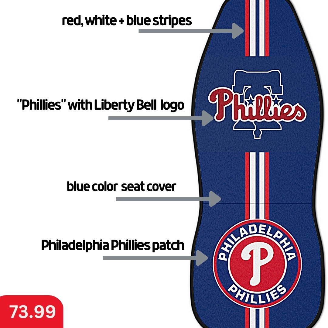 Car Seat Covers Phillies Car Seat Protectors Retro Blue Vehicle Seat Covers Philly Baseball Fan Gift Car Accessories Gift Philly Fan Gift