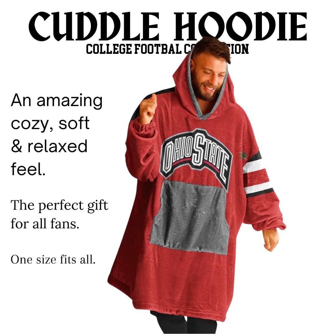 Ohio State Football Cuddle Hoodie Scarlet & Grey