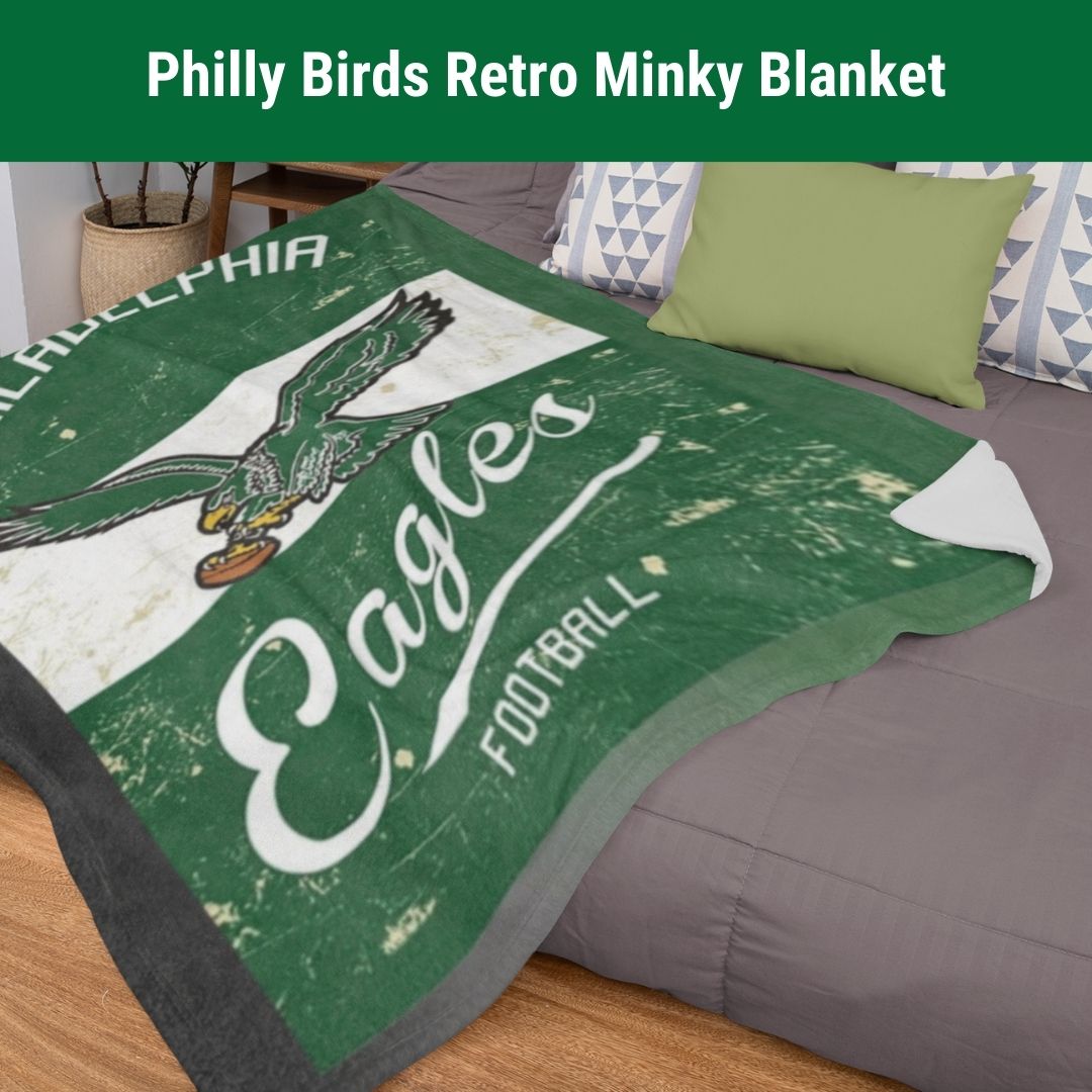 Eagles Throwback Soft Blanket A Great Birthday Gift for Philly Football Fans Throw Blanket to Watch Eagles Games Sports Home Decor