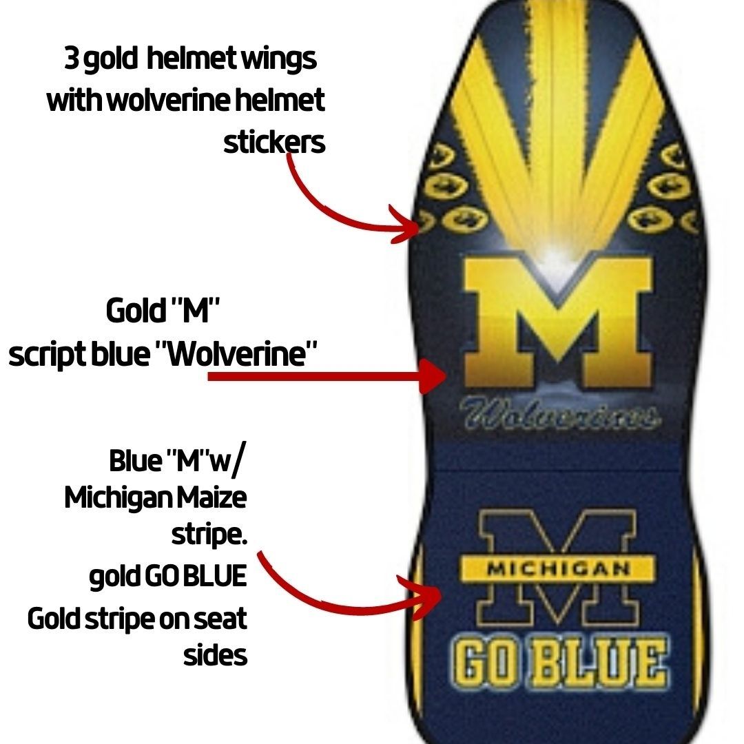 Car Seat Covers Michigan "Go Blue" seat covers, college car seat covers, gift for college student, college alumni gift. car accessories gift