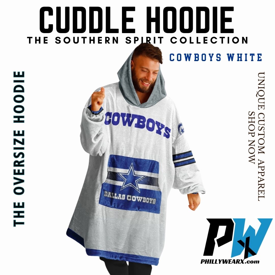 Dallas Cowboys White Football Cozy Cuddle Hoodie